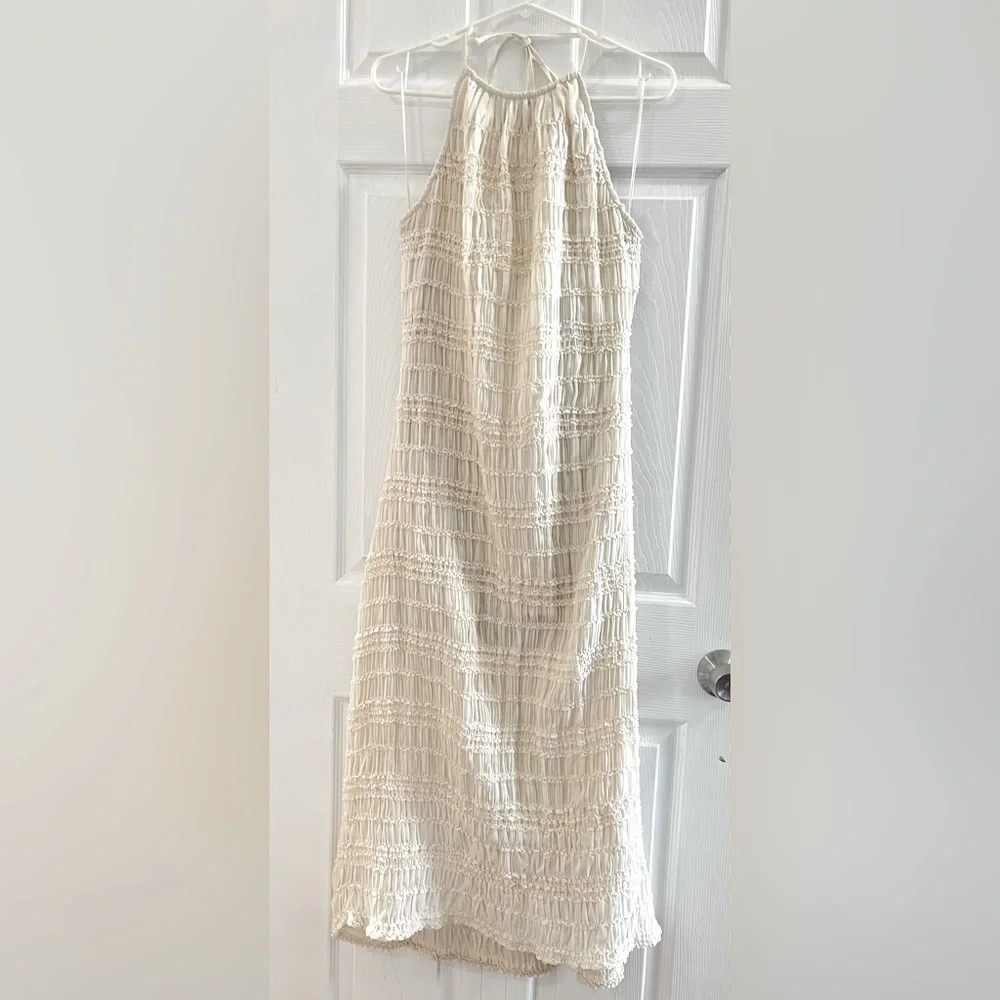 Abercrombie Fitch Beige Halter Maxi Dress Large NWT